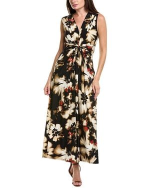 Anne Klein Twist Front Maxi Dress - Metallic