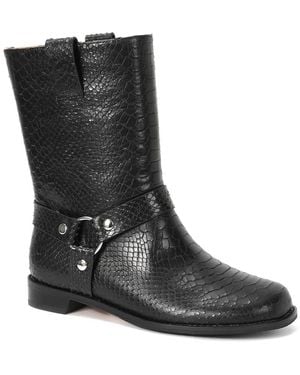 Tiffany & Fred Paris Leather Harness Bootie - Black