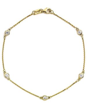 Suzy Levian 14k 0.15 Ct. Tw. Diamond Station Bracelet - Metallic