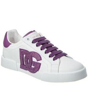 Dolce & Gabbana Portofino Leather Trainer - Purple