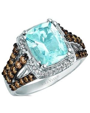 Le Vian Chocolatier 14k Vanilla Gold 3.22 Ct. Tw. Diamond & Aquamarine Ring - Blue