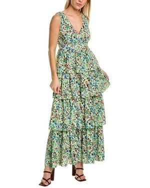 Traffic People Tiered Maxi Dress - Green