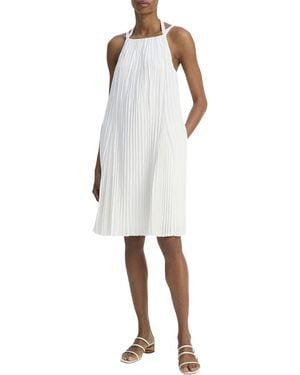Vince Pleated A-Line Pintuck Dress - White