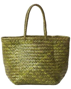 Dragon Diffusion Grace Basket Small Leather Tote - Green
