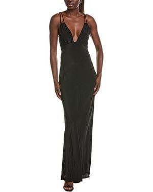 Paris Georgia Basics Bernie Silk Slip Dress - Black