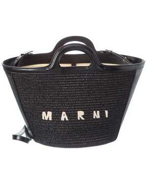 Marni Tropicalia Small Leather Tote - Black