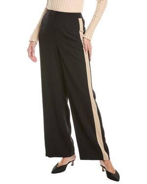 Kenneth Cole Fly Front High-Rise Side Stripe Wide Leg Pant - Black