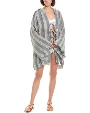 Lisa Marie Fernandez Linen-Blend Beach Cape Mini - Grey