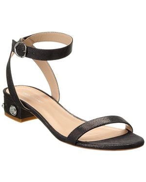 Stuart Weitzman Allshine 75 Suede Block Sandal - Metallic