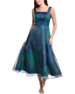 Rene Ruiz Fil Coupe Tea-Length Dress - Blue