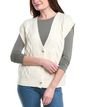 525 America Button Front Cable Vest - Grey