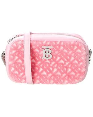 Burberry Lola Mini Terry & Leather Camera Bag - Pink
