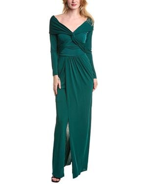 Zac Posen Twisted Wrap Gown - Green