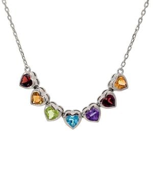 Gemstones 3.90 Ct. Tw. Diamond & Multi-Gem Necklace - Metallic