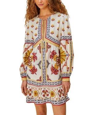 FARM Rio Linen-Blend Mini Dress - White