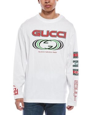 Gucci Logo Print Jersey T-Shirt - Grey