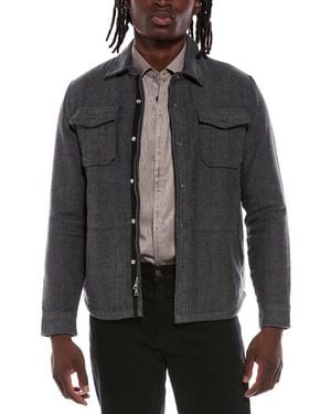 John Varvatos Jameson Herringbone Snap Jacket - Black