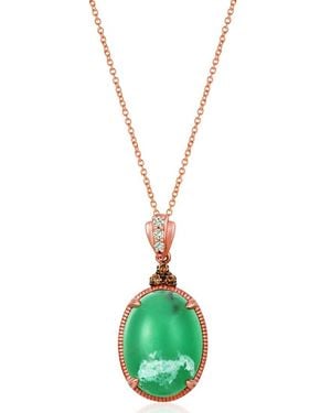 Le Vian Le Vian 14k Rose Gold 7.86 Ct. Tw. Diamond & Aquaprase Candy Pendant - Green