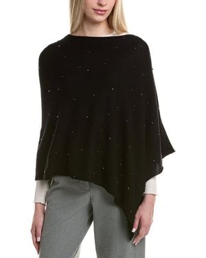 Sofiacashmere Sofiacashmere Jersey Wool & Cashmere-Blend Poncho - Black
