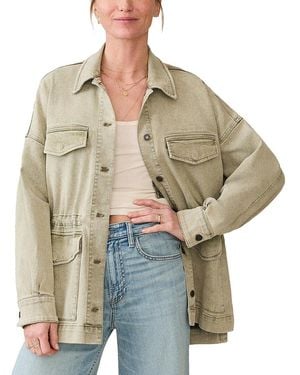 Faherty Sunwashed Denim Utility Jacket - Green