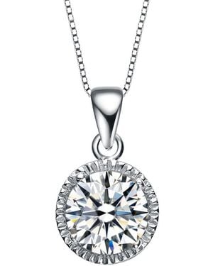 Genevive Jewelry Silver Cz Necklace - White