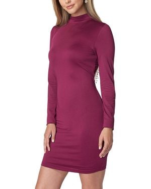 Bebe Crystal Fringe Mini Dress - Purple