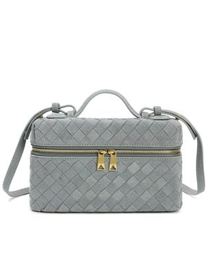 Tiffany & Fred Paris Woven Suede Leather Camera Bag - Gray
