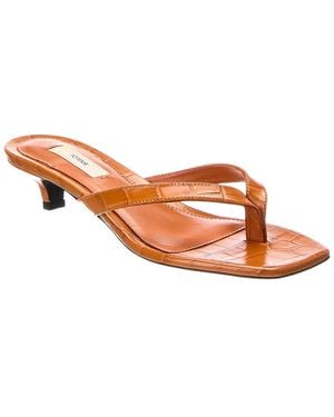 TOTEME Croc-Embossed Sandal - Pink