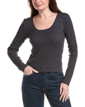 Vince Scoop Neck Top - Black