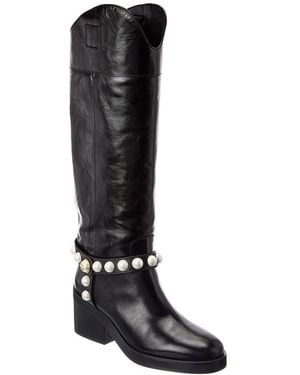 Jimmy Choo Tonya A 70 Leather Knee-High Boot - Black