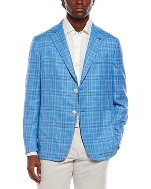 Isaia Wool, Silk, & Linen-Blend Blazer - Blue