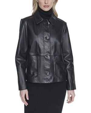 Cole Haan Embossed Trucker Jacket - Black