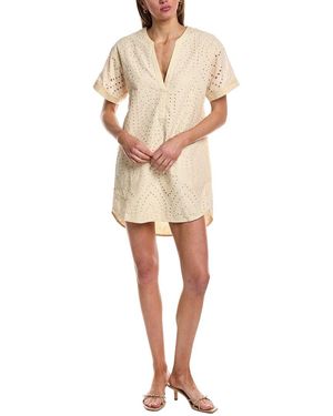 Chrldr Eyelet Rolled Sleeve Top - Natural