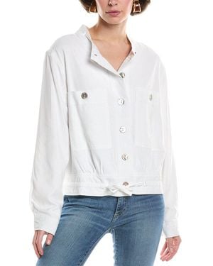 Nicole Miller Linen-Blend Jacket - White