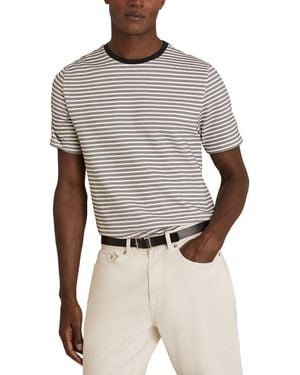 Reiss June Heavyweight Strip T-Shirt - Grey