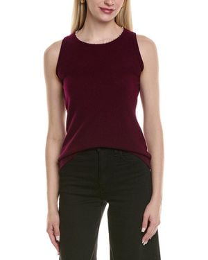 Sofiacashmere 1 Wool & Cashmere-Blend Tank - Red