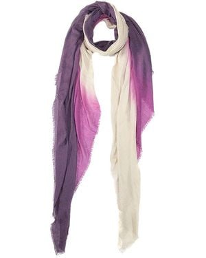 Blue Pacific Vintage Dip-dye Ombre Cashmere-blend Scarf - Purple