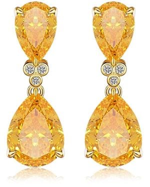 Kai Fine Jewelry 14K 4.83 Ct. Tw. Diamond & Citrine Drop Earrings - Metallic