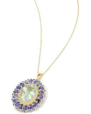 TIRAMISU 14K Plated 6.17 Ct. Tw. Amethyst, Iolite, Topaz Dangle Necklace - Metallic