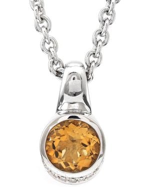 Gemstones Diamond Select Cuts 3.52 Ct. Tw. Diamond & Citrine Pendant Necklace - Metallic