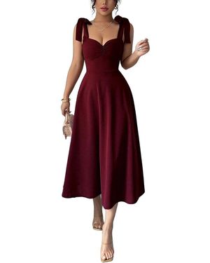 AMINA GLAM Midi Dress - Red