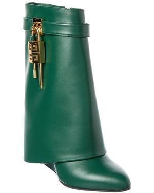 Givenchy Shark Lock Leather Ankle Boot - Green
