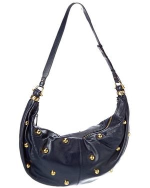 Chloé Logo Leather Shoulder Bag - Blue