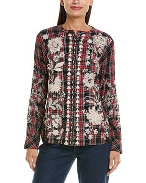 Johnny Was Mandarin Shirt - Red