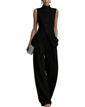 Vincent 2Pc Top & Pant Set - Black
