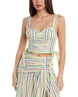 Carolina Herrera Corset Cropped Bodice - Blue