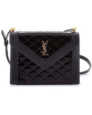 Saint Laurent Gaby Envelope Satchel Quilted Leather Mini (authentic Pre-loved) - Black