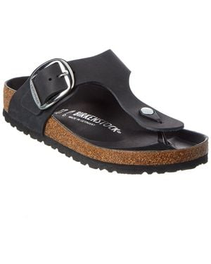 Birkenstock Gizeh Big Buckle Leather Sandal - Black