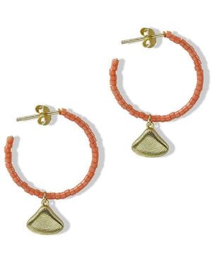 Argento Vivo 18k Over Silver Hoops - White