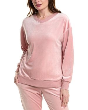 Donna Karan Sleepwear Velour Sleep Top - Pink